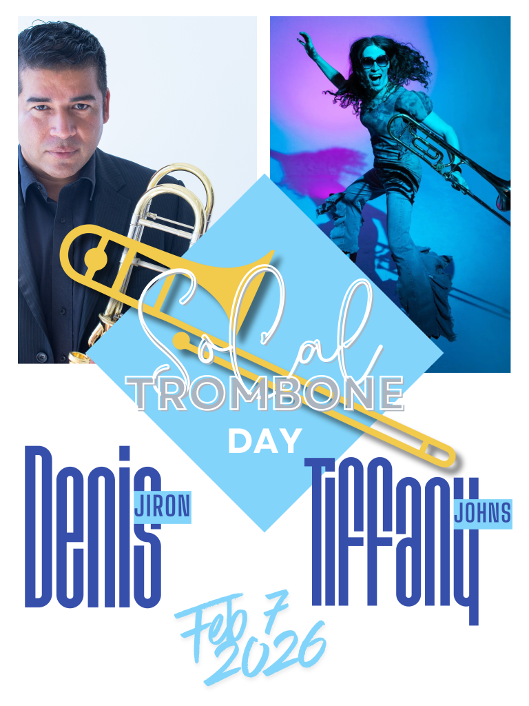 a trombone inside of a diamond with denis and tiffany